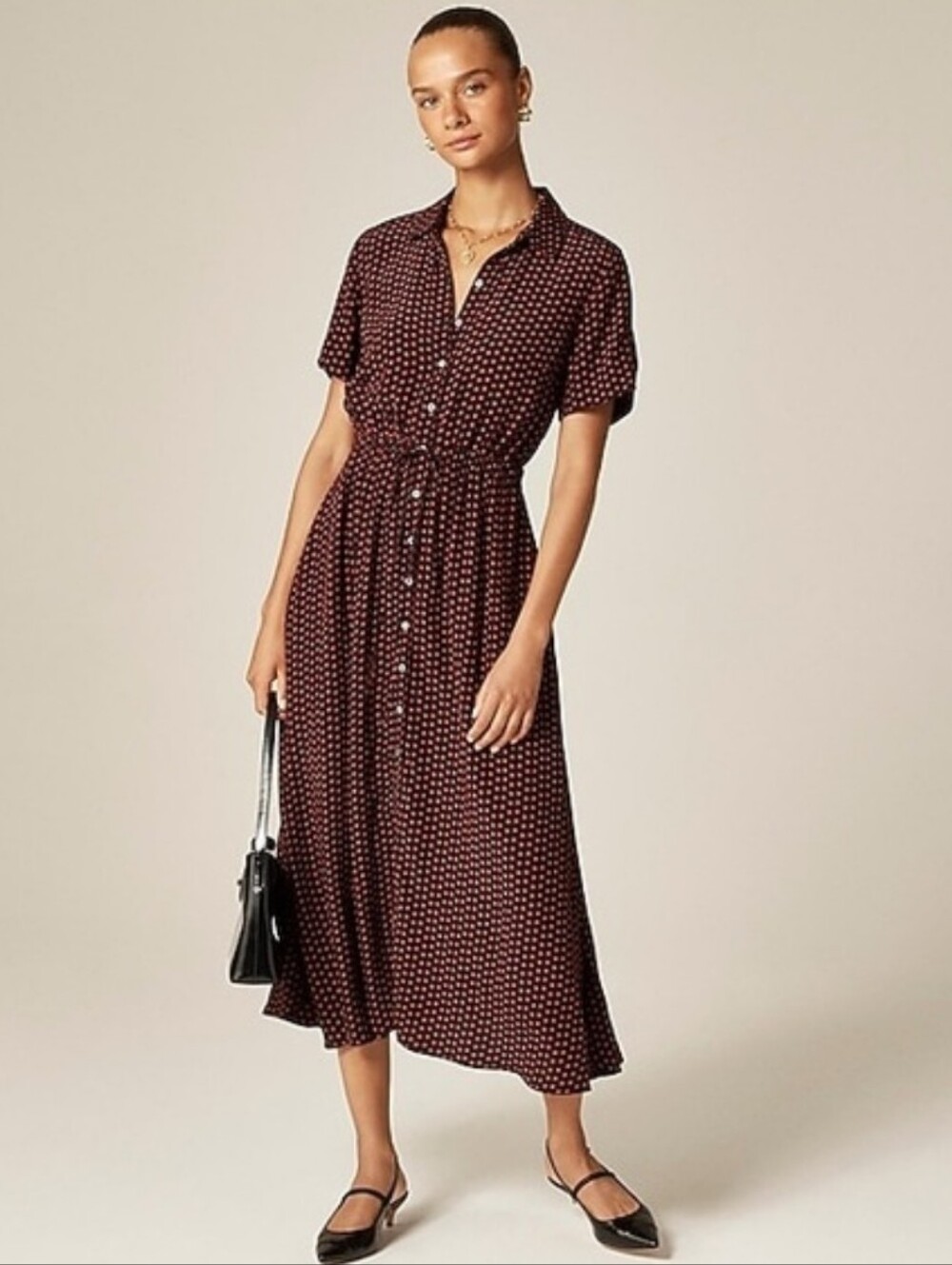 J Crew Cerise Shirt-Dress Shirtdress Shirt Dress In Floral Crepe De Chine NWT 16
